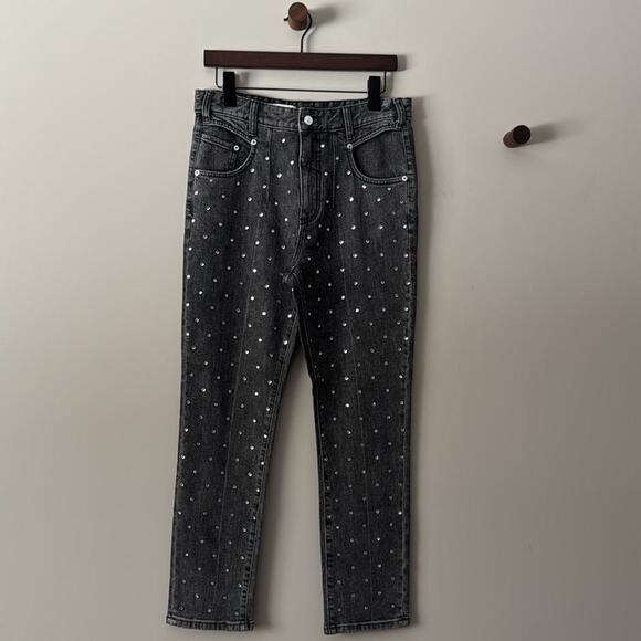 EUC ANTHROPOLOGIE PILCRO HIGH-RISE SLIM EMBELLISHED JEANS SIZE 28 BLACK - Picture 1 of 8